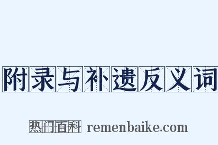 附录与补遗反义词是什么意思的图片